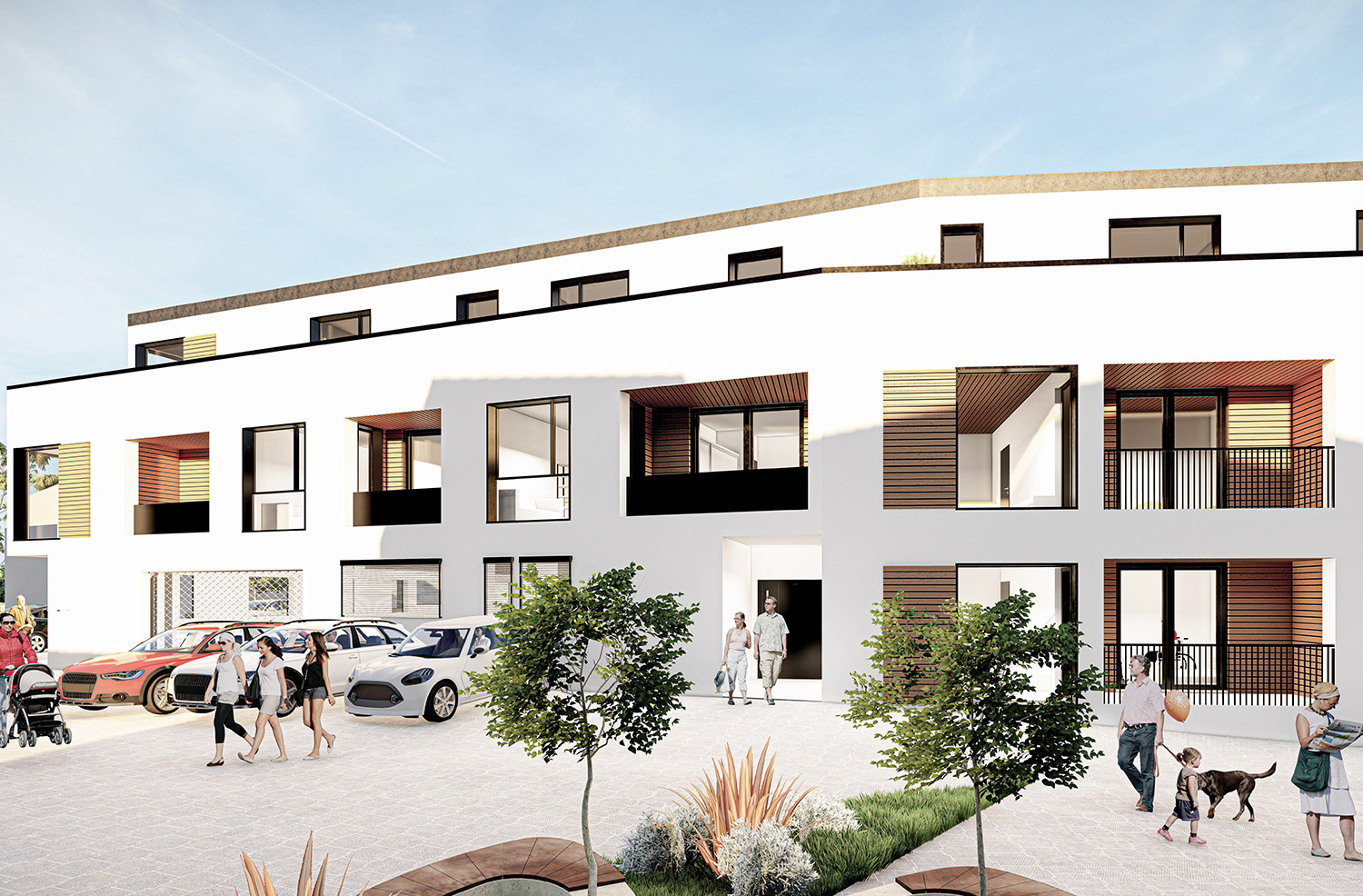 Blick vom Dorfplatz auf dem Brunnenhof in Irsch