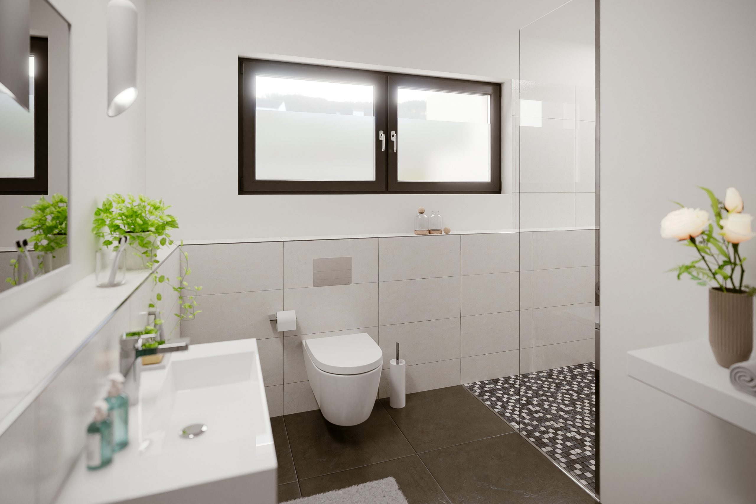 Blick in das Bad mit Tageslicht