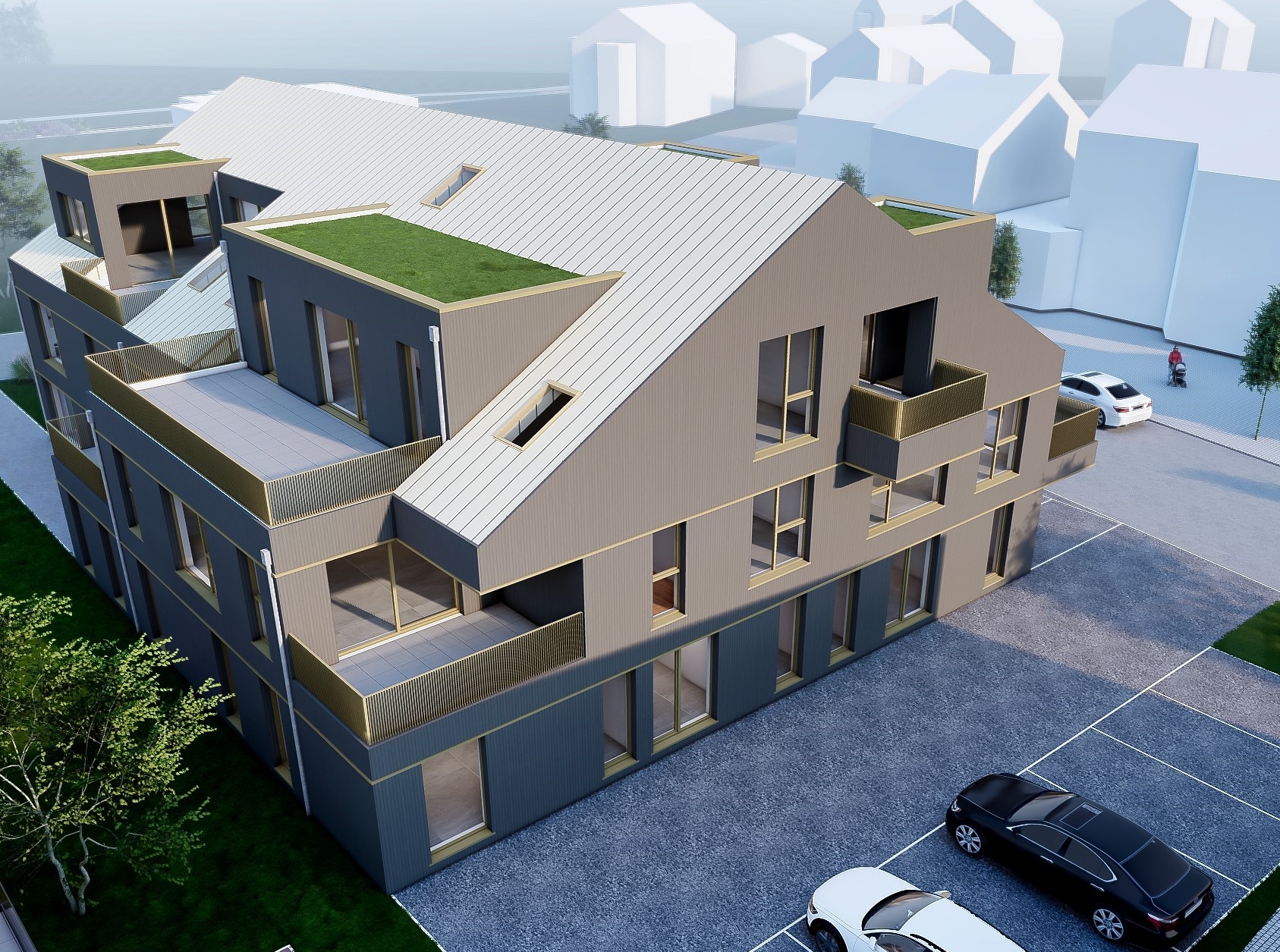 Ärztehaus mit dem Blick auf das Ober- und Dachgeschoss