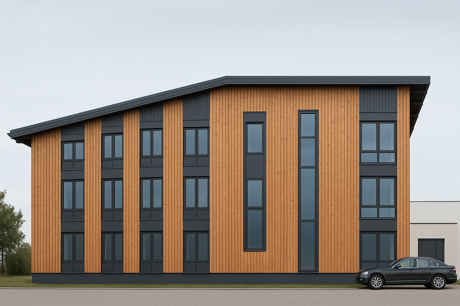 Sicht auf Office B407 von Irsch aus kommend